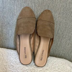 Call it Spring Taupe Mule Flats